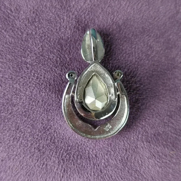 Beautiful Purple Faceted Teardrop Shaped Pendent With Rhinestones Accents - Picture 4 of 6